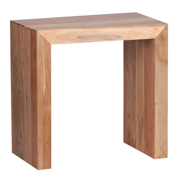 Wohnling bijzettafel MUMBAI massief acaciahout 60 x 35 cm, ontwerp donkerbruin, landelijke stijl, WL1.583