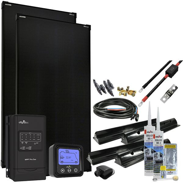 Offgridtec MobileBlack XL 360W camperzonnestelsel 30A MPPT DUO laadregelaar PERC zonnepaneel, 4-01-014245-002