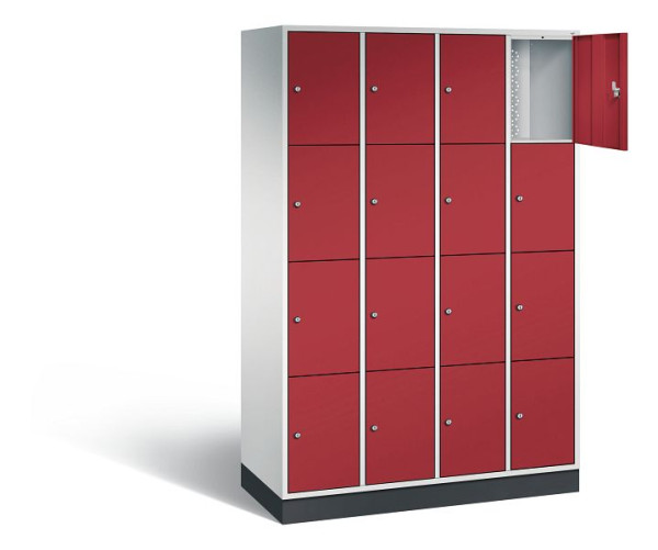 C+P lockerkast Intro, H1950xW1220xD490mm, kleur: lichtgrijs/robijnrood, 8470-401 S10026
