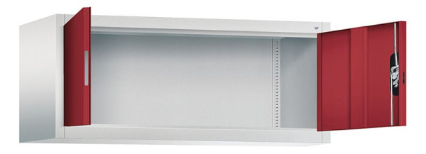 C+P bovenkast Acurado, H500xB1200xD500mm, kleur: lichtgrijs/robijnrood, verzonken handgreep, 9484-000 S10179