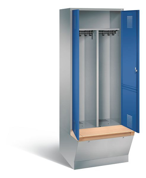 C+P zwart wit kastje Evolo, H2090xW810xD815mm, kleur: wit aluminium / gentiaanblauw, 48056-22 S10173