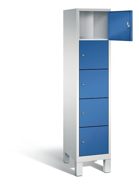 C+P lockerkast Evolo, H1850xB420xD500mm, kleur: lichtgrijs / gentiaanblauw, 48010-125 S10012