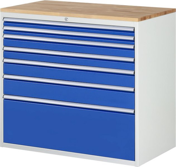 RAU ladekast serie 7000, B1145 x D650 x H1035mm, massief beukenhouten blad, laden: 2xH60, 2xH90, 1xH120, 1xH150, 1xH360 mm, 13-XXL7.9A-B.11