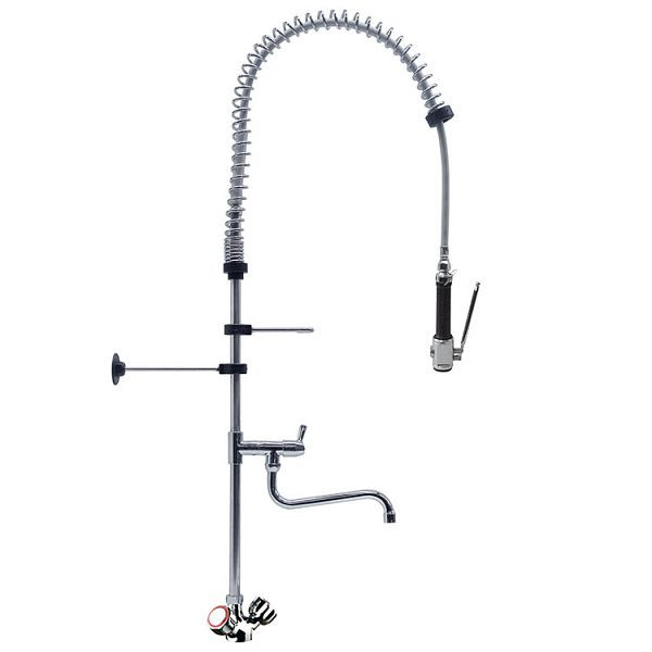 Gastro-Inox monoblock voorwasdouche voorzien van draaiknoppen en een zwenkkraan, 1200mm, high performance, 402.107
