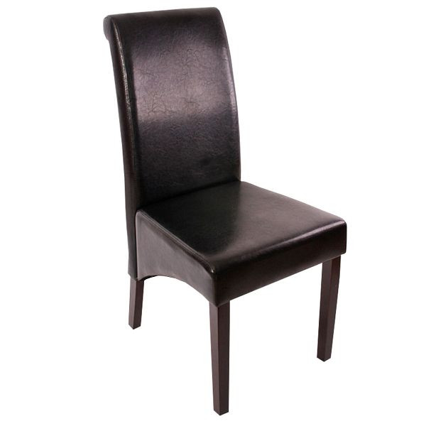 Mendler set van 2 eetkamerstoelen keukenstoelen stoel M37, leer, zwart, donkere voeten, 20070