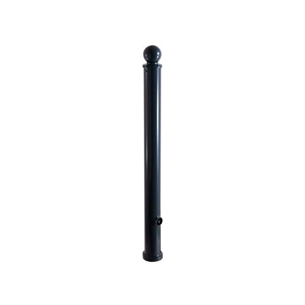 Schake-barrièrestijl paal serie 474B Ø 76 mm, afneembaar, zelfvergrendelend slot met thermisch verzinkte grondhuls, 474FB