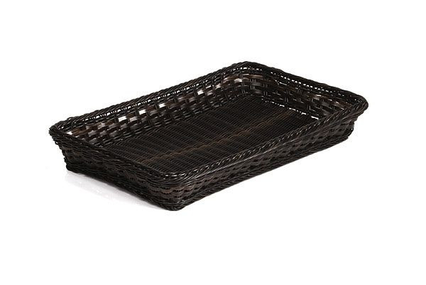 APS GN 1/1 mand, 53 x 32,5 cm, hoogte: 6,5 cm, polypropyleen, zwart/bruin, met RVS-draad in de rand, -PROFI LINE-, 40291
