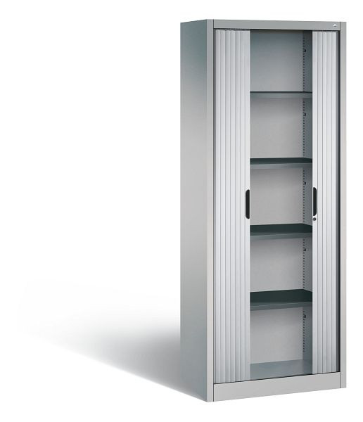 C+P rolluikkast Omnispace, H1980xB800xD420mm, kleur: wit aluminium, verzonken handgreep, 5 OH, 3201-00 S10161
