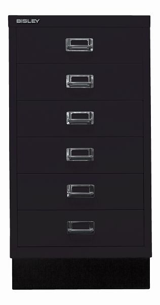 Bisley MultiDrawer™, 29-serie met onderstel, DIN A3, 6 laden, zwart, L29A36S633