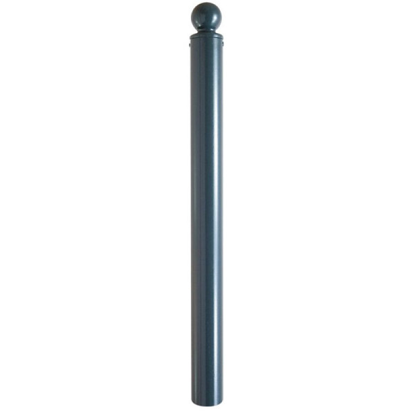 Stone HGS stijl tuinpaal met kogelkop, voorzien van profielcilinderslot, gelijksluitend, sluiting bovenaan, wit met rode lichtlijsten, 1 oog, 484zb-470.57sonder-rw-1