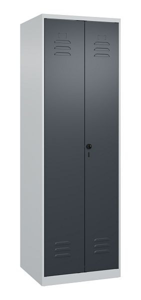 C+P Umkleidespind Classic PLUS, Doppel-Spind, 2 Abteile, 1850x600x500mm, 7035/7016, Drehriegel, 080002-20P S10013