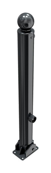 Schake-stijlpaal serie 484B Ø 82 mm, opklapbaar, zelfvergrendelend slot voor plugbevestiging, driehoekslot, 484FUB