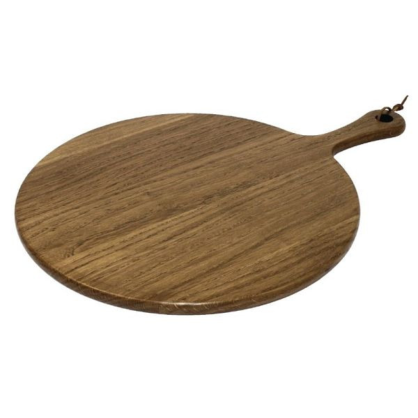 Olympia ronde serveerplank acaciahout met handvat 35,5cm, GM262
