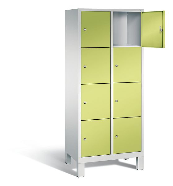 C+P lockerkast Evolo, H1850xW810xD500mm, kleur: lichtgrijs / virid groen, 48010-224 S10143