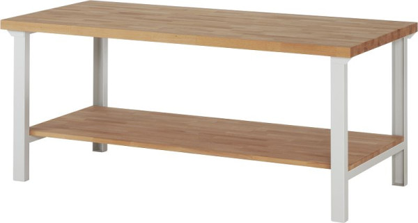 RAU werkbank serie 7000 - modulair ontwerp, massief beukenhouten plank, 2000x840x900 mm, 03-7000-7-209B4S.12