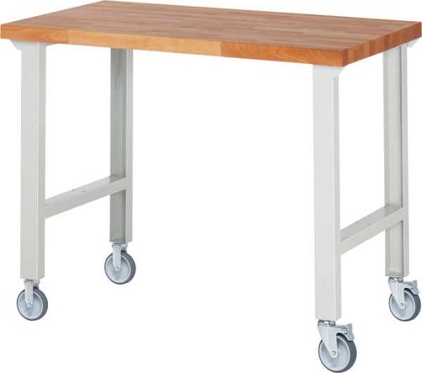 RAU verrijdbare werkbank 7000-1, 1250x700x1000mm, elk 2 bokwielen en zwenkwielen, 05-7000-1-127B4S22.12