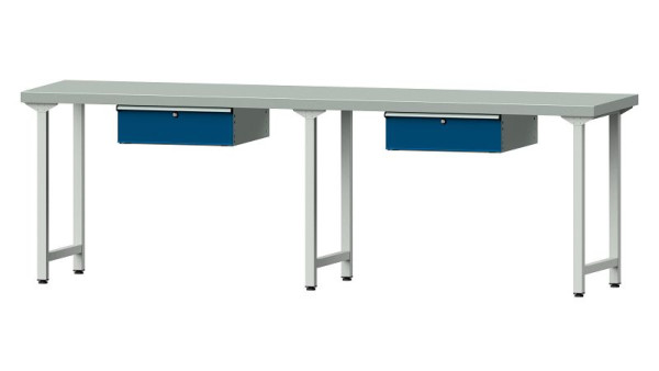 ANKE werkbanken werktafel, model 93, 2800 x 700 x 900 mm, RAL 7035/5010, ZBP 50 mm, 400.431