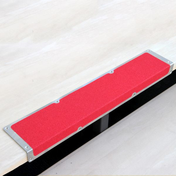 Meelbroek antislip randprofiel aluminium met m2 antislip coating, universeel rood 120x1000x45mm, AKM1RF2