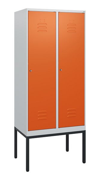 C+P Umkleidespind Classic PLUS, Gestell, 2 Abteile, 1950x800x500mm, 7035/2004, Zylinderschlösser, 0800305-22 S10031