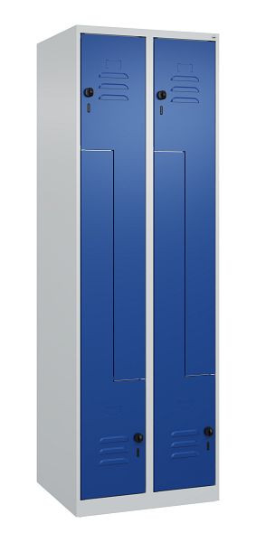C+P Z-Spind Classic PLUS, 4 Abteile, 1850x600x500mm, 7035/5010, Drehriegel, 080003-204 S10024