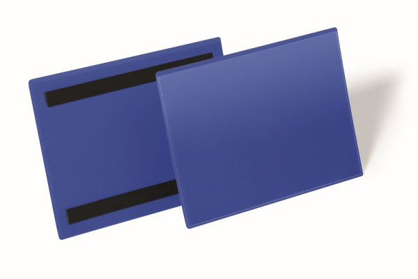 DURABLE magnetisch identificatiezakje A5 liggend, donkerblauw, verpakking van 50, 174307