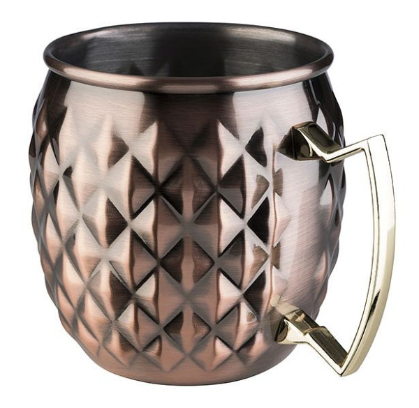 APS mok -MOSCOW MULE-, Ø 9,5 cm, hoogte: 10 cm, roestvrij staal, antiek koperlook, inhoud: 0,5 liter, 93331