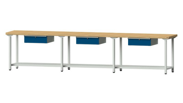 ANKE werkbanken werktafel, model 103, 4050 x 700 x 900 mm, RAL 7035/5010, BMP 50 mm, 400.535