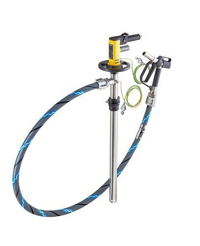 DENIOS vatenpomp met persluchtmotor voor oplosmiddelen, 1200 mm dompeldiepte voor vaten/IBC, 137-424