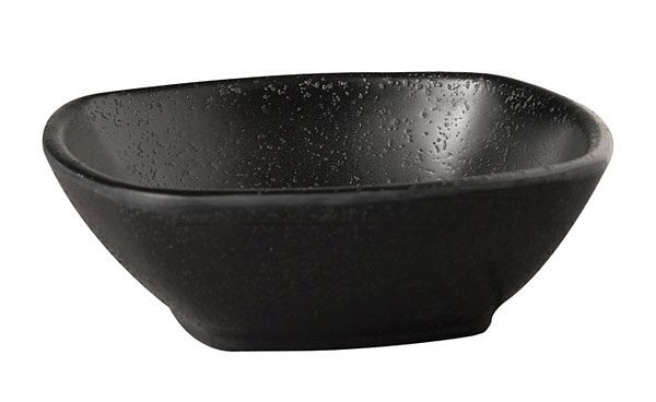 APS schaal -ZEN-, 12 x 12 cm, hoogte: 4 cm, melamine, zwart, steenlook, 0,2 liter, 83720