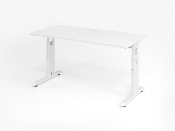 Hammerbacher bureau OS614, 140 x 67 cm, blad: wit, 25 mm dik, 2 mm ABS rand, rechthoekige vorm, wit, VOS614/W/W