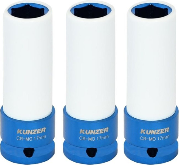 Kunzer slaginzetstukken 1/2", lengte 85 mm, set van 17, verpakking: 3 stuks, 7RK0317