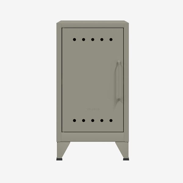 Bisley Fern mini-opbergkast, opening links, met vaste plank, lichtgrijs (645), FERMINLH645