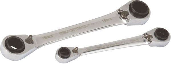 Projahn GearTech 4 in 1 dubbele ringsleutelset 2 stuks, 8-10 + 12-13 en 16-17 + 18-19, 3465