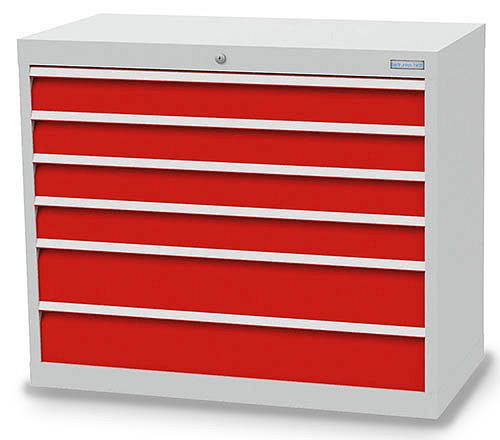Bedrunka + Hirth ladekast, diepte 500 mm, R 36-16, 980 x 500 x 819 mm, 6 laden (4x 100VA, 2x 150VA), draagvermogen 50 kg, 98.420