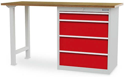 Bedrunka + Hirth rij werkbank R 24-16, 1x100VA, 3x200VA, lade volledig uittrekbaar 100%, 75 kg, 03.068.103-75