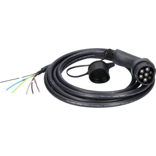 KS Tools laadkabel, recht, open uiteinde / type 2 11 kw, 400 v, 16 a, 5 meter, 117.7235