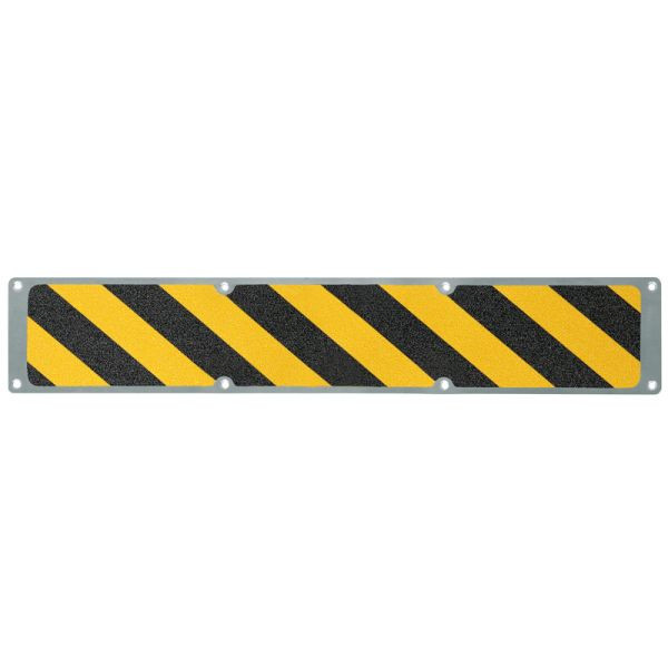 Meelbroek antislipplaat aluminium met m2 antislipbekleding, zwart/geel 114x1000mm, APM1WF2
