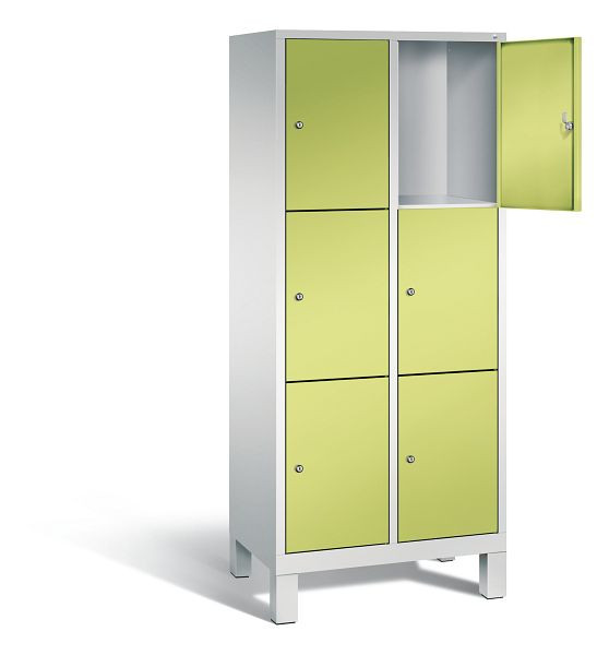C+P lockerkast Evolo, H1850xW810xD500mm, kleur: lichtgrijs / virid groen, 48010-223 S10026