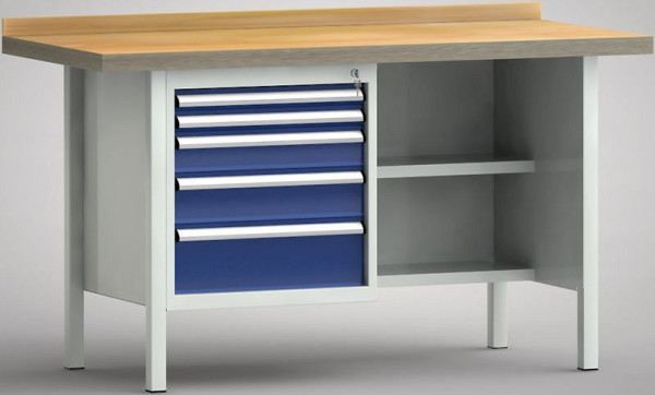KLW professionele werkbank - 1500 x 700 x 905 mm L x D x H (ERGO uitvoering), WP138E-1500M45-E7028