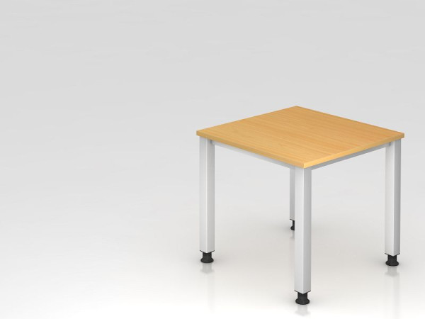 Hammerbacher bureau 4-poots vierkant 80x80cm beuken, rechthoekige vorm, VQS08/6/S