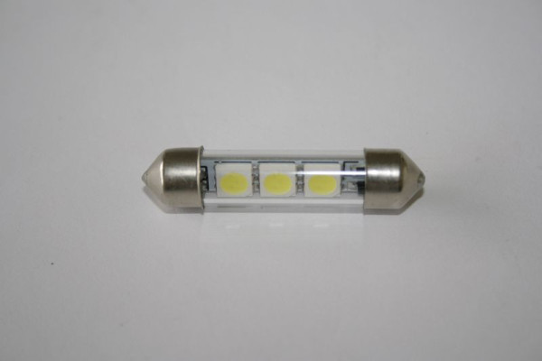 ELMAG LED-lamp 'Soffitte 39mm', 3x 3-chip SMD, 150° stralingshoek, lichtkleur wit, lengte 39mm (kan worden geïnstalleerd van 36-40mm) Ø 9mm, 9503392