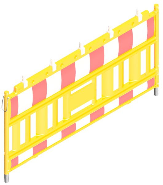 Schake Euro2 slagboomhek type Nox geel, met lampadapter, rood/wit, 33420KA-G