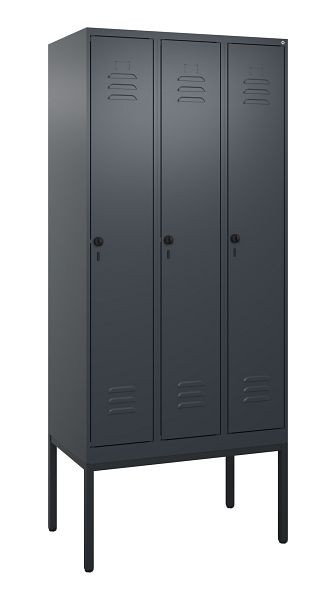 C+P luierkluis Classic PLUS met middenwand, frame, 3 vakken, 2120x900x500mm, 7016/7016, veiligheidsdraaigrendel, 0800307-30F S10012
