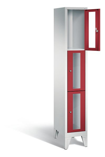 C+P lockerkast Classic, H1850xB320xD500mm, kleur: lichtgrijs/robijnrood, 8010A103 S10001