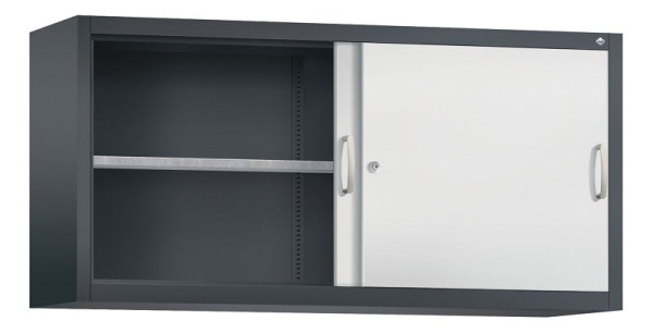 C+P bovenkast Acurado, H790xB1600xD400mm, kleur: zwartgrijs/lichtgrijs, beugelgreep, 2 niveaus, 2145-09 S10022