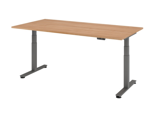 Hammerbacher zit-sta bureau elektrisch 200x100cm walnoot, VXDSM2E/N/G