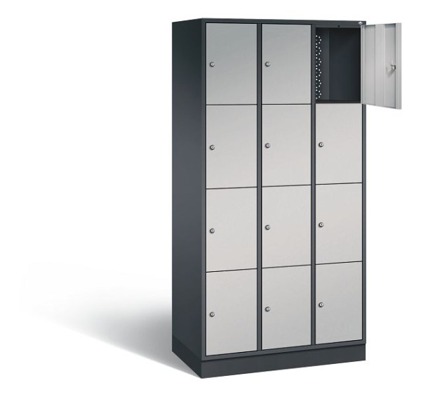 C+P lockerkast Intro, H1950xW920xD490mm, kleur: zwart-grijs/wit aluminium, 8470-301 S10116