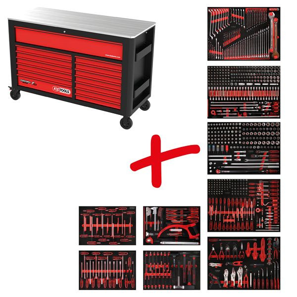 KS Tools PERFORMANCEplus werkplaatswagenset P45, met 706 gereedschap en 7 laden, 845.9706