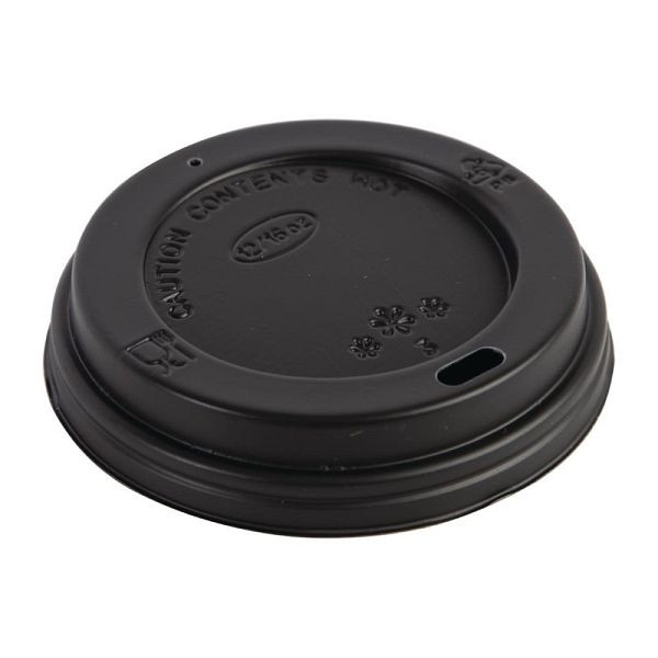 Fiesta deksel voor 340ml en 455ml bekers voor warme dranken zwart, VE: 50 stuks, CW717