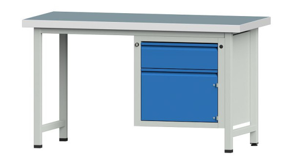 ANKE werkbanken combinatie werkbank, model 701 E, 1500 x 700 x 850 mm, RAL 7035/5012, UBP 50 mm, 510.505